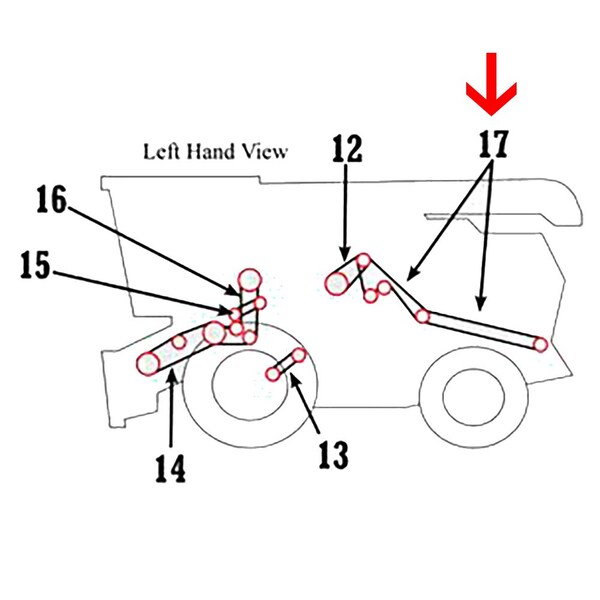 Aftermarket H125381 New Rear Operating Position Belt Fits John Deere Chopper 9500 9600 9500S COB40-0681 - main